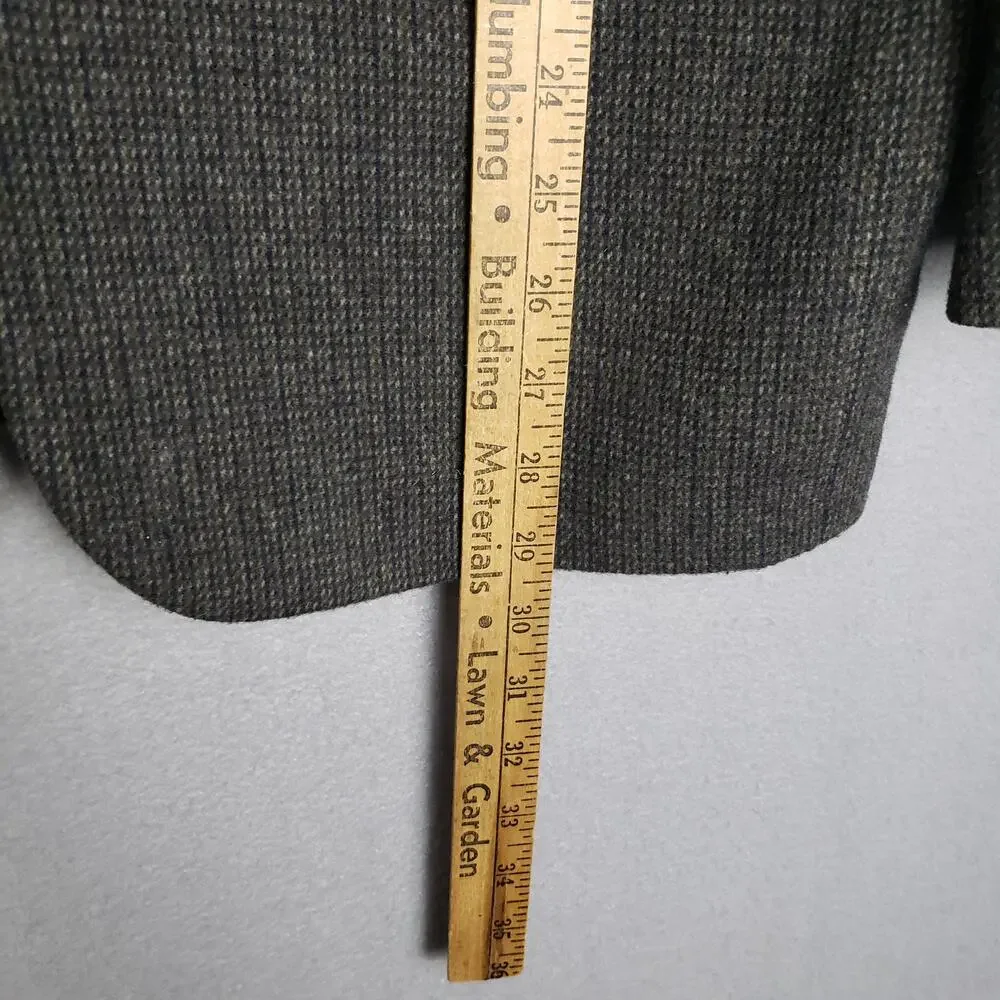 Robert Stock Men's Size 38S Knit Blazer Jacket Brown Blue Wool Camel Hair Career